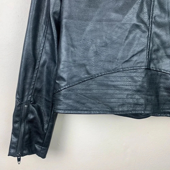 Anthropologie ETT:TWA Black Sweater Moto S BikerJacket Zipper Knitted Boho Edgy - Picture 6 of 7